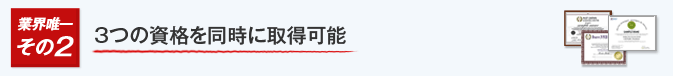 3つの資格を同時に取得可能